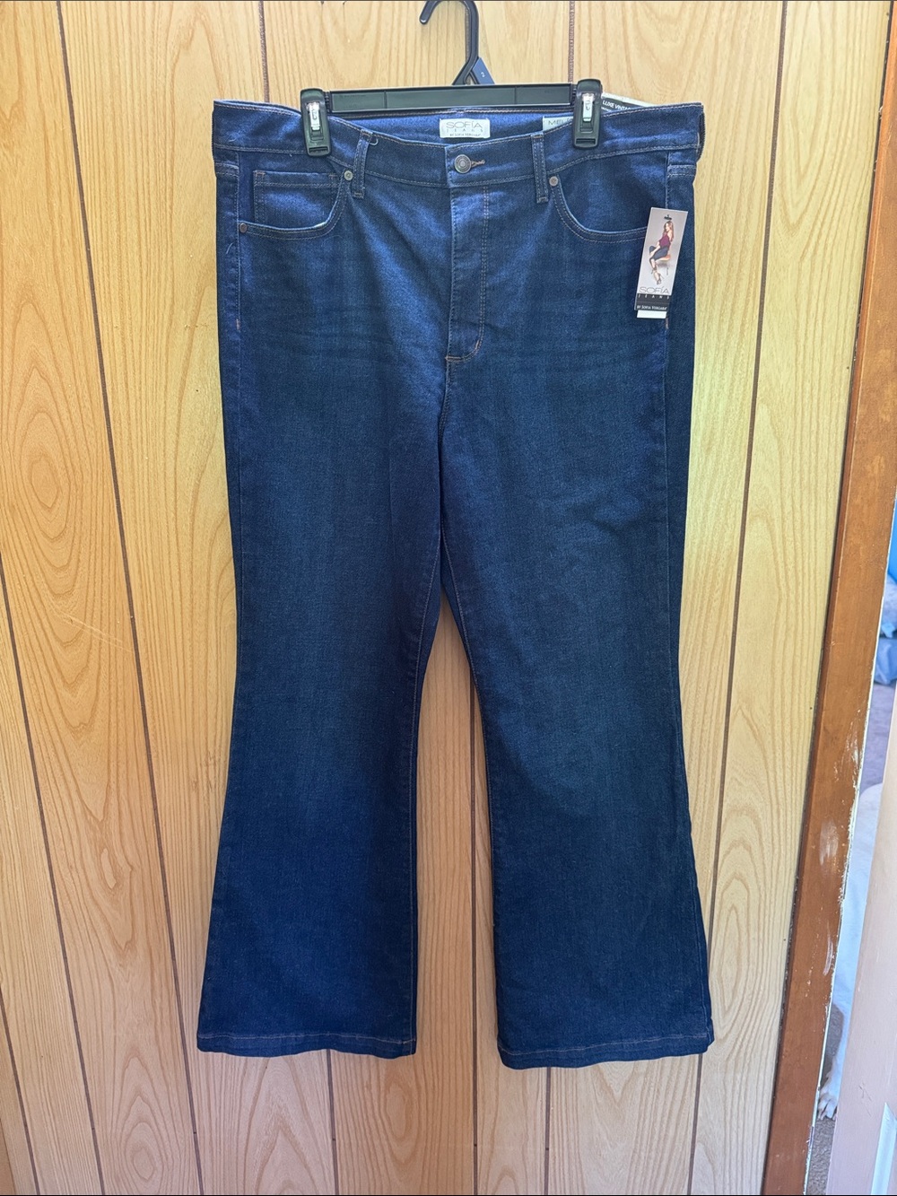 Dark Blue Flare Jeans - Women's Wide Leg Denim